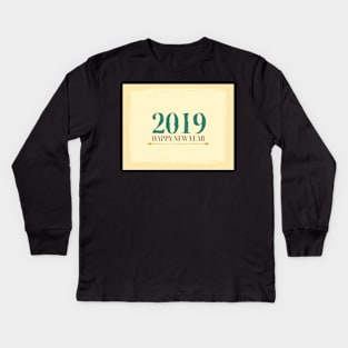 Happy New Year retro style Kids Long Sleeve T-Shirt